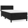 vidaXL Posteľný rám boxspring s matracom čierny 90x190 cm zamat