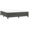 vidaXL Posteľný rám boxspring s matracom tmavosivý 160x200 cm zamat