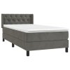 vidaXL Posteľný rám boxspring s matracom tmavosivý 80x200 cm zamat