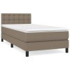 vidaXL Posteľný rám boxspring s matracom sivohnedý 90x190 cm látka