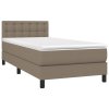vidaXL Posteľný rám boxspring s matracom sivohnedý 90x190 cm látka