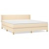 vidaXL Posteľný rám boxspring s matracom krémový 180x200 cm látka