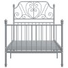 vidaXL Posteľný rám, sivý, kov 90x200 cm