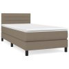 vidaXL Posteľný rám boxspring s matracom sivohnedý 90x190 cm látka