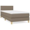 vidaXL Posteľný rám boxspring s matracom sivohnedý 90x190 cm látka