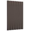 vidaXL Strešné panely 12 ks práškovaná oceľ hnedé 60x36 cm