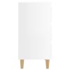 vidaXL Nočné stolíky 2 ks nohy z dreva lesklé biele 40x35x69 cm