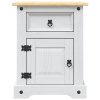 vidaXL Nočný stolík biely 53x39x67 cm mexická borovica Corona Range