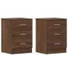 vidaXL Nočné stolíky 2 ks hnedý dub 38x35x56 cm spracované drevo