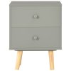 vidaXL Nočné stolíky 2 ks sivé 40x30x50 cm borovicový masív