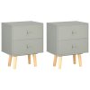 vidaXL Nočné stolíky 2 ks sivé 40x30x50 cm borovicový masív