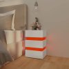 vidaXL Nočný stolík s LED, biely 45x35x67 cm, kompozitné drevo