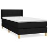 vidaXL Posteľný rám boxspring s matracom čierny 90x200 cm látka