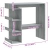 vidaXL Barový stôl+regál, sivá sonoma 100x50x101,5 cm