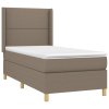 vidaXL Posteľný rám boxspring s matracom sivohnedý 90x190 cm látka