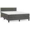 vidaXL Posteľný rám boxspring s matracom tmavosivý 140x190 cm zamat