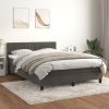 vidaXL Posteľný rám boxspring s matracom tmavosivý 140x190 cm zamat