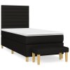 vidaXL Posteľný rám boxspring s matracom čierny 80x200 cm látka