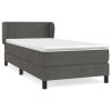 vidaXL Posteľný rám boxspring s matracom tmavosivý 90x190 cm zamat