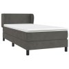 vidaXL Posteľný rám boxspring s matracom tmavosivý 90x190 cm zamat