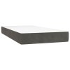 vidaXL Posteľný rám boxspring s matracom tmavosivý 90x190 cm zamat