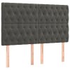 vidaXL Posteľný rám boxspring s matracom tmavosivý 140x200 cm zamat