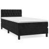 vidaXL Posteľný rám boxspring s matracom čierny 90x200 cm zamat