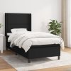 vidaXL Posteľný rám boxspring s matracom čierny 90x190 cm látka