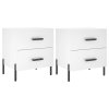 vidaXL Nočné stolíky 2 ks biele 40x35x47,5 cm kompozitné drevo