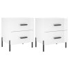 vidaXL Nočné stolíky 2 ks lesklé biele 40x35x47,5 cm kompozitné drevo