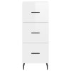 vidaXL Komoda lesklá biela 34,5x34x90 cm spracované drevo