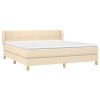 vidaXL Posteľný rám boxspring s matracom krémový 160x200 cm látka