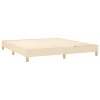vidaXL Posteľný rám boxspring s matracom krémový 160x200 cm látka