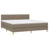 vidaXL Posteľný rám boxspring s matracom sivohned 160x200 cm látka