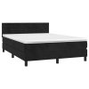 vidaXL Posteľný rám boxspring s matracom čierny 140x190 cm zamat