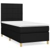 vidaXL Posteľný rám boxspring s matracom čierny 90x200 cm látka