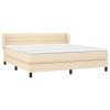 vidaXL Posteľný rám boxspring s matracom krémový 160x200 cm látka