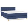 vidaXL Posteľný rám boxspring s matracom modrý 140x200 cm látka