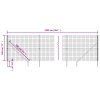 vidaXL Drôtený plot s kotviacimi hrotmi zelený 1,8x25 m