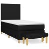 vidaXL Posteľný rám boxspring s matracom čierny 90x200 cm látka