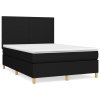 vidaXL Posteľný rám boxspring s matracom čierny 140x200 cm látka