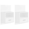 vidaXL Nástenné nočné skrinky 2 ks biele