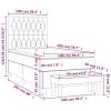 vidaXL Posteľný rám boxsping s matracom tmavomodrý 100x200 cm zamat
