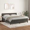 vidaXL Posteľný rám boxspring s matracom tmavosivý 180x200 cm zamat