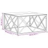 vidaXL Konferenčný stolík strieborný 80x80x40 cm nerezová oceľ a sklo