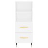 vidaXL Komoda biela 34,5x34x90 cm spracované drevo