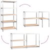 vidaXL Regály s 5 policami 3 ks, strieborné, oceľ a kompozitné drevo