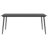 vidaXL Záhradný jedálenský stôl čierny 190x90x74 cm oceľ a sklo