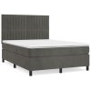 vidaXL Posteľný rám boxspring s matracom tmavosivý 140x200 cm zamat