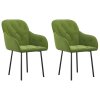 vidaXL Jedálenské stoličky 2 ks bledozelené zamat